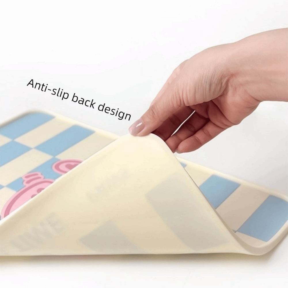 Anti-fouling Pet Placemat Non-slip Dog Food Bowl Mat Space Saving Pet Bowl Pad Floor Protector