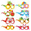 8 szt. Dekoracyjne papierowe okulary na imprezę tematyczną Hawaje Lato Flamingo Okulary z owocami Rekwizyt do zdjęć dla dzieci Dekoracja na przyjęcie urodzinowe