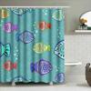 Colorful Fish Shower Curtain Blue Green Tones, Patterned Bathroom Liner for Home Decor Waterproof Fabric (72 X 72 Inches)