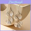 Elegant Leaf Design Alloy Earrings For Fashion Forward Women In Gold And Silver Colors