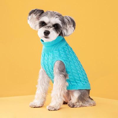 Autumn/Winter Candy Color Cable Knit Dog Sweater - Warm and Cute Pet Pullover