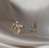 New Cute Colorful Zircon Flower Ring For Women Girl Fashion Vintage Zircon Adjustable Rings Jewelry Gift