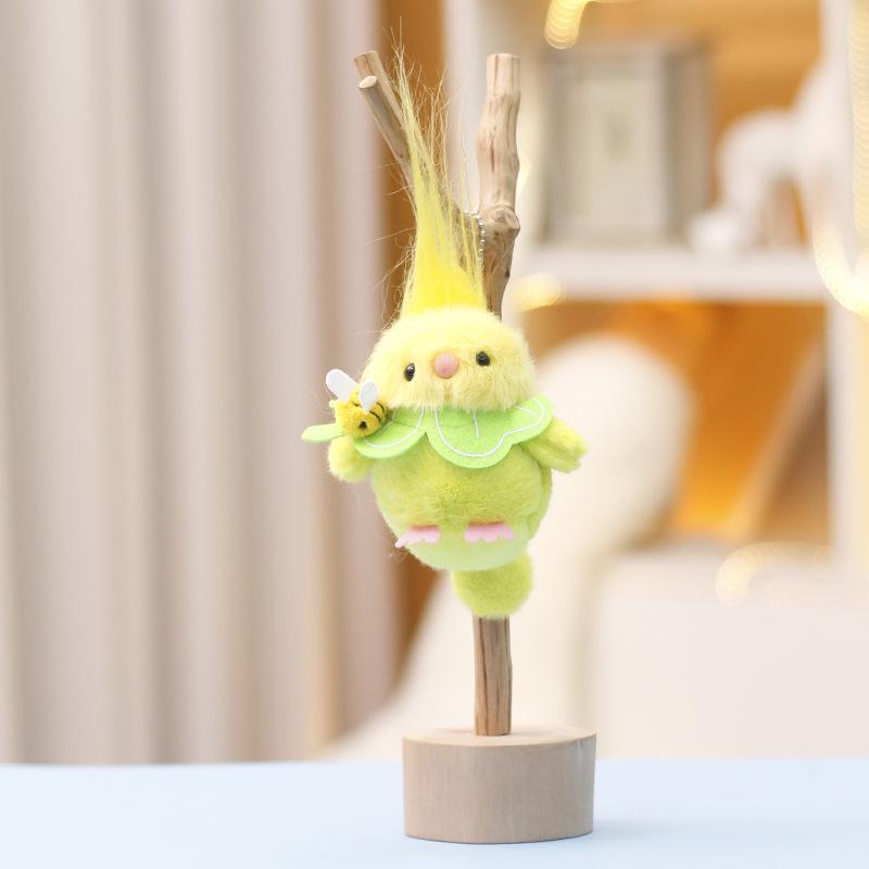 

Милый плюшевый пищащий кулон-подвеска в виде птички с четырехлистным клевером 13 cm