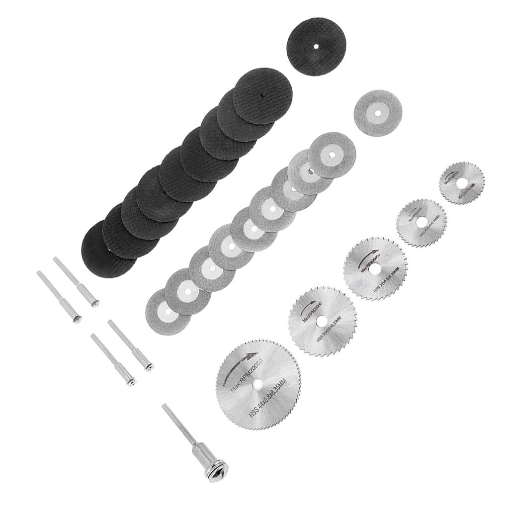 30 buc Pânze de ferăstrău circular diamantate HSS Discuri de tăiere și mandrine pentru scule rotative