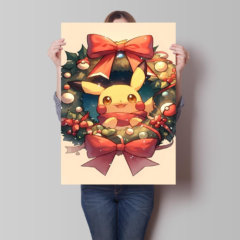 Canvas Wall Art Pokemon Pikachu Poster Prints Cute Cartoon Character Picture Classic Living Room Home Decoration Christmas Gift