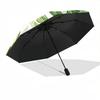 1pc Tropical Leaves Automatic Open/close Umbrella, 8-Rib sturdy structure, Auto Folding/Opening, Portable Travel Umbrella for Women,074