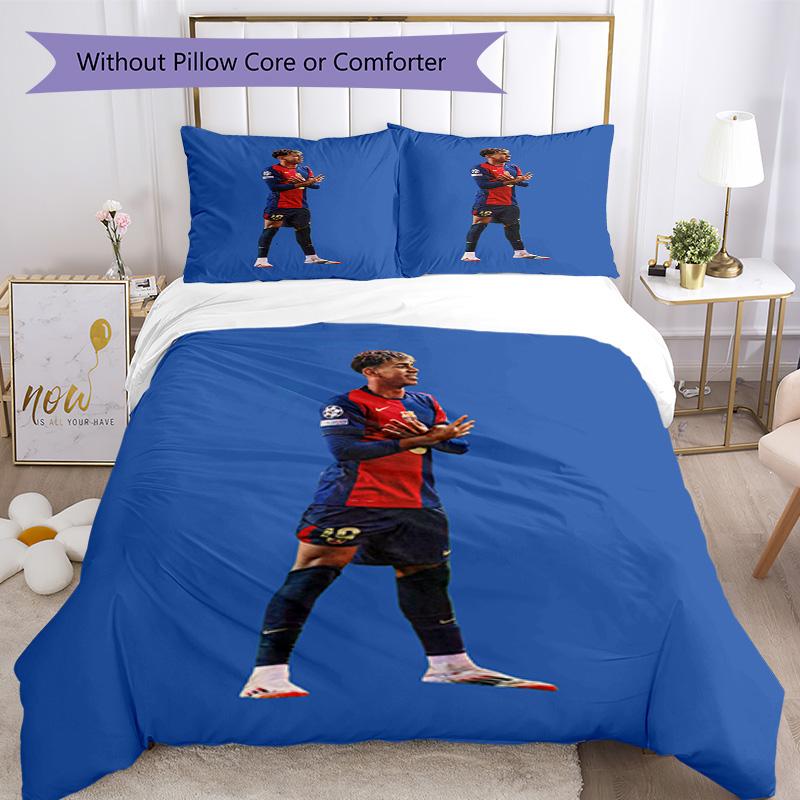 Lamine Yamal Spanish Football Player Bedding Set,Premium Bed Linen for Bedroom Home Decoration,Perfect Collectible Gift for Messi Fans,Easy Care Duvet