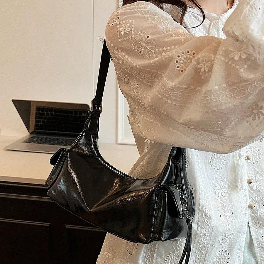Niche Design Underarm Bag Women's Bag Fashionable Versatile Double Pocket Large Capacity Shoulder Bag