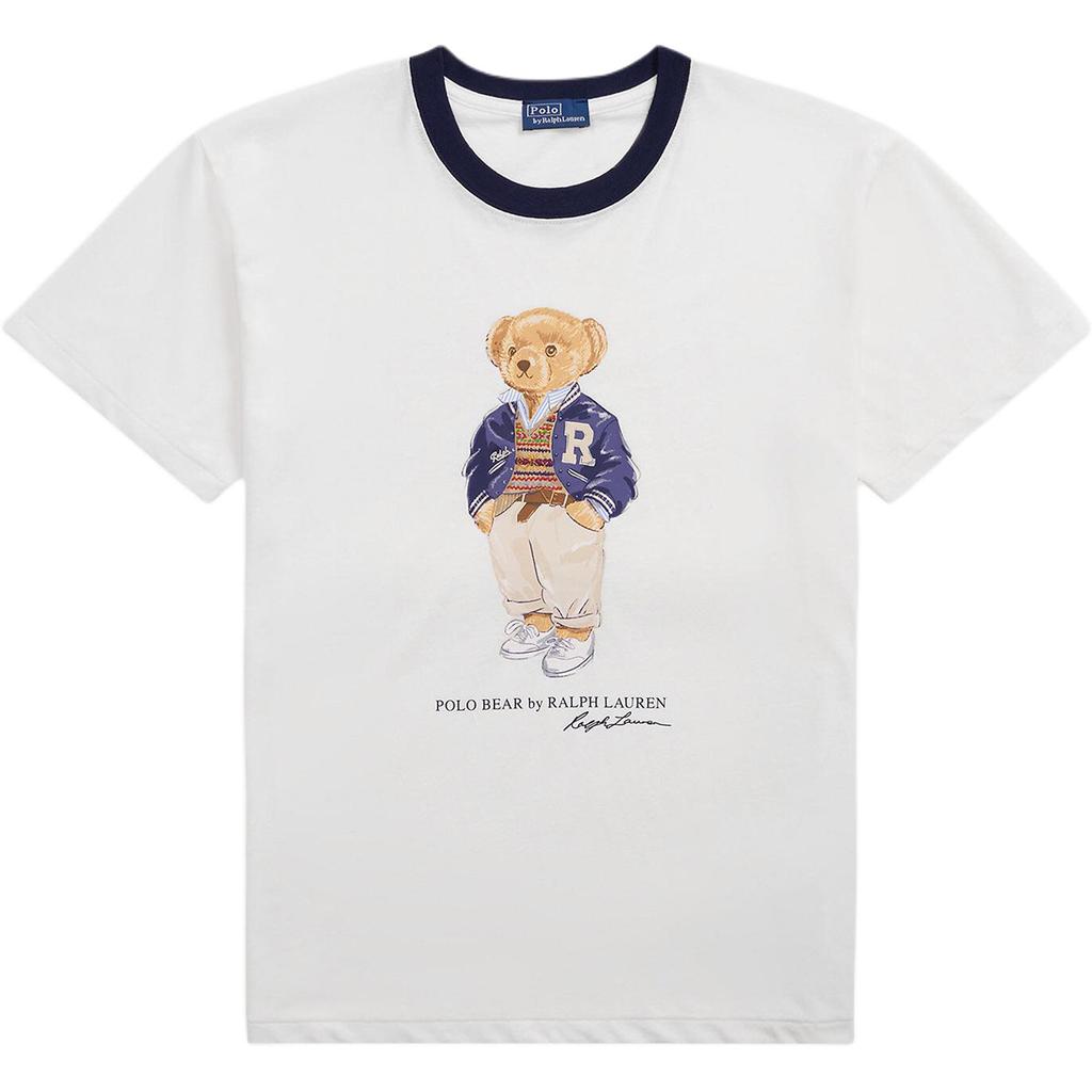 Polo Ralph Lauren Letter Print Pattern Round Neck Short Sleeve T-Shirt Women T-Shirt White 211941205-001