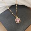 **Lively Women's Necklace: Titanium Steel & Gold-Plated Copper Clavicle Chain**