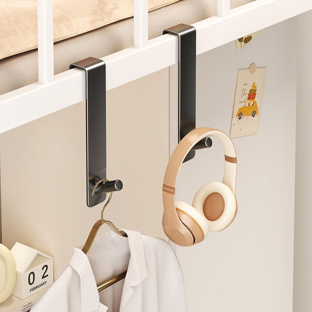 No Drill Heavy Duty Over-the-Cabinet Door Hook Wooden Glass Cabinet Bathroom Dorm Towel Headphone Kitchen Storage Organizer