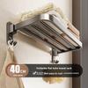 Modern Simple Steel Wallmounted Towel Rack With Foldable Double Bars For Bathroom Storage
