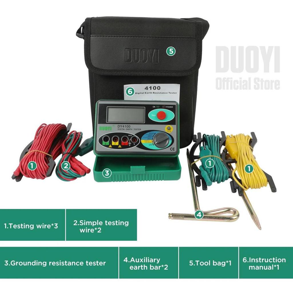 DY4100 High-Precision Digital Ground Resistance Tester for Lightning Protection