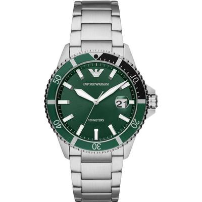 Emporio Armani Men's Watch AR11338 Stainless Steel Green Dial 42mm 100m Water Resistant