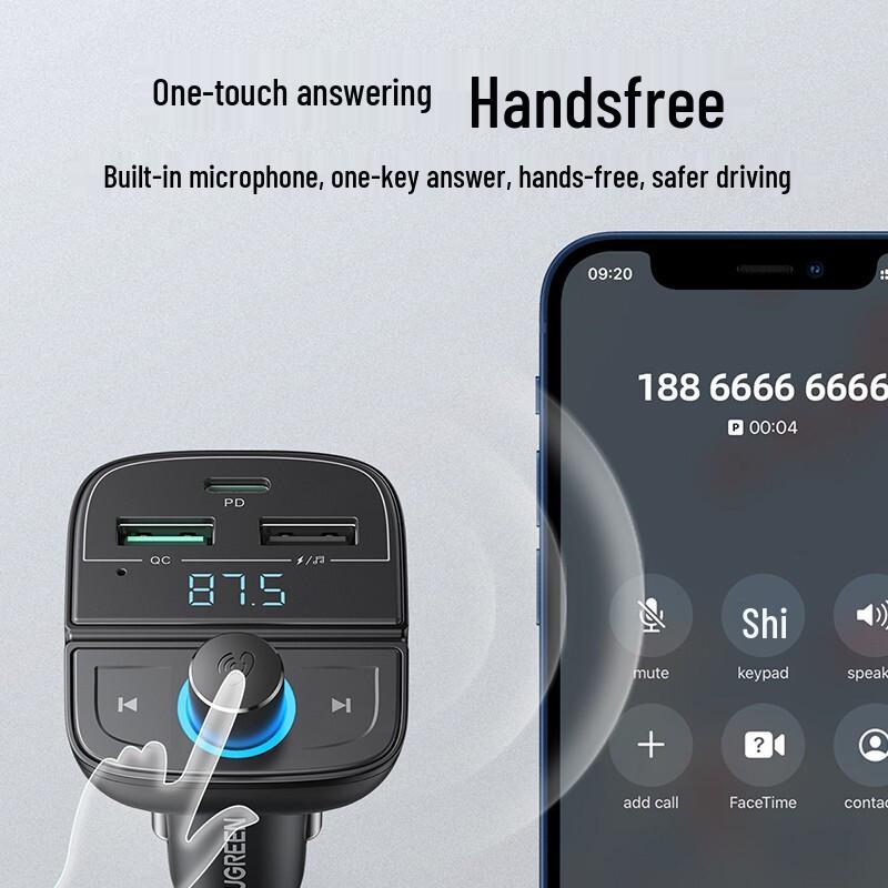 Ugreen Auto Bluetooth Empfänger & Multi-Port Schnellladegerät