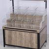 Supermarket Multi-Layer Detachable Display Rack for Bulk Dried Fruits, Grains, Candy, and Biscuits.