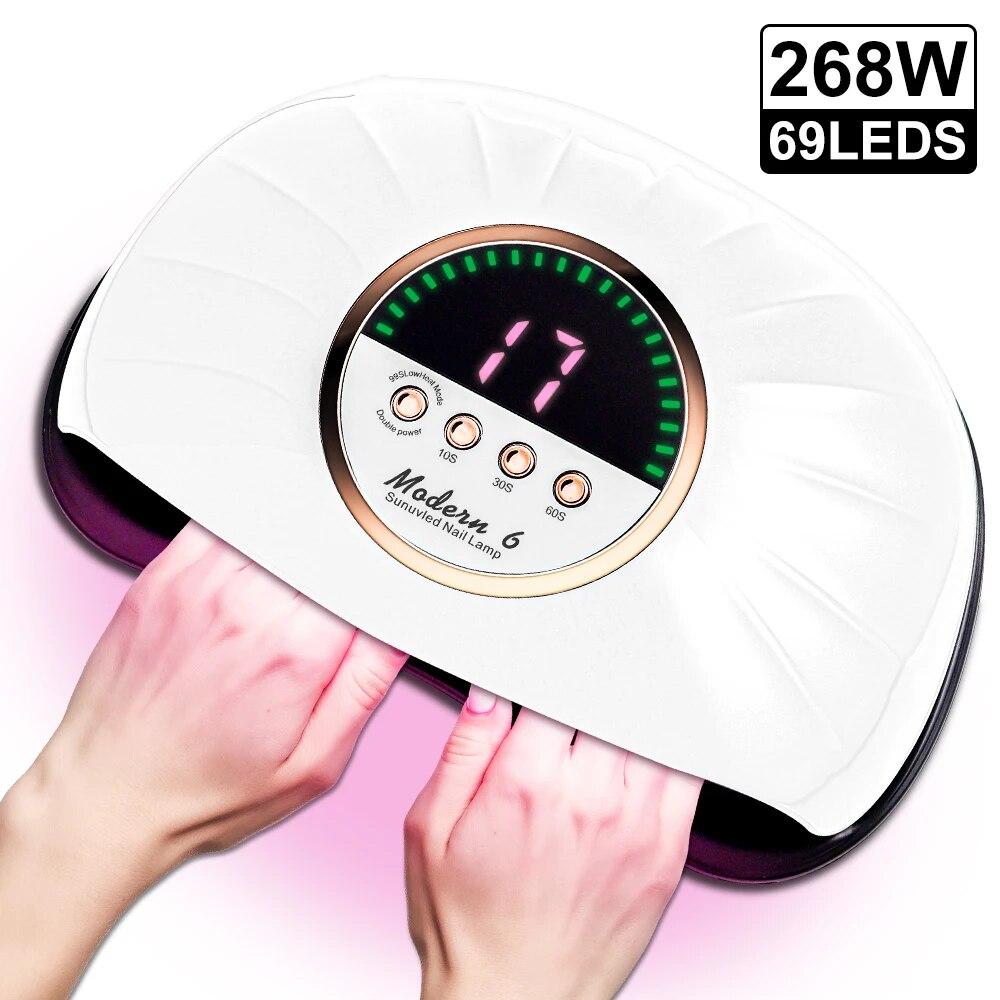 

69LEDS Профессиональная УФ-светодиодная сушилка для ногтей Лампа для сушки всех видов гель-лака для ногтей Инфракрасная сенсорная лампа для маникюрного салона Инструмент us белый