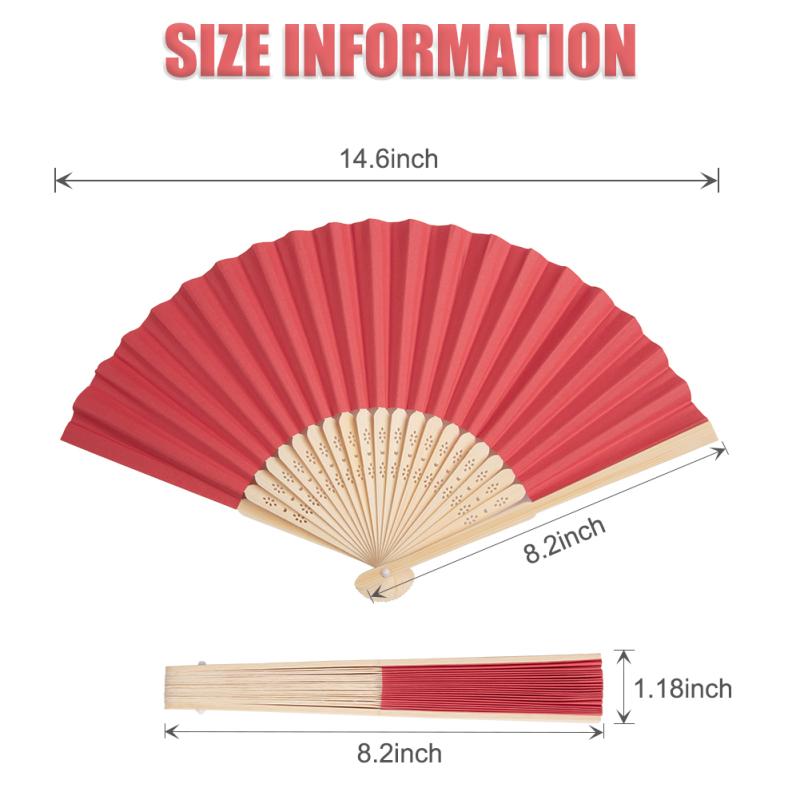 20pcs Colorful Paper Fan Handmade Foldable Children Painting Fan Practical Cooling Tool
