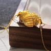 S925 Sterling Silver Antique Style Switchable Gold Ball Necklace Hollow Light Luxury Temperament Design Sense Collarbone Chain