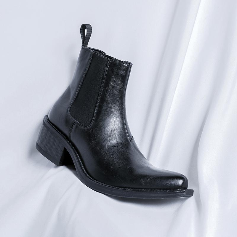 Fashion Brand British Style Business Boots Men Genuine Leather Chelsea Boots New Casual Leather Outdoor Office Shoes Big Size:38-46Boots