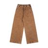 American Vintage Denim Wide Leg Jeans Couples Loose Straight With Dachshund Dog Embroidery Casual All Season Pants