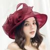 1Pc Women Organza Mesh Hat Ruffles Wide Brim Summer Bridal Sun Hat French Europe And America Exquisite Party Cap Beach Cap