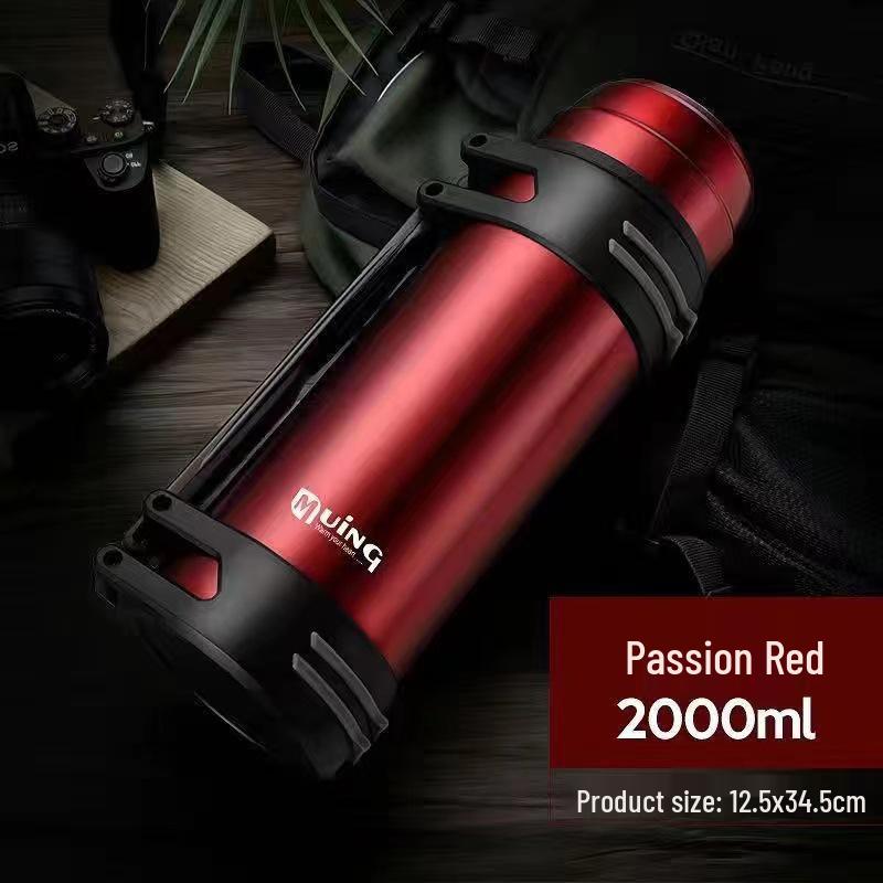 

Очень большой дорожный термос из нержавеющей стали 304 с термоизоляцией и гравировкой логотипа на заказ 1L красный