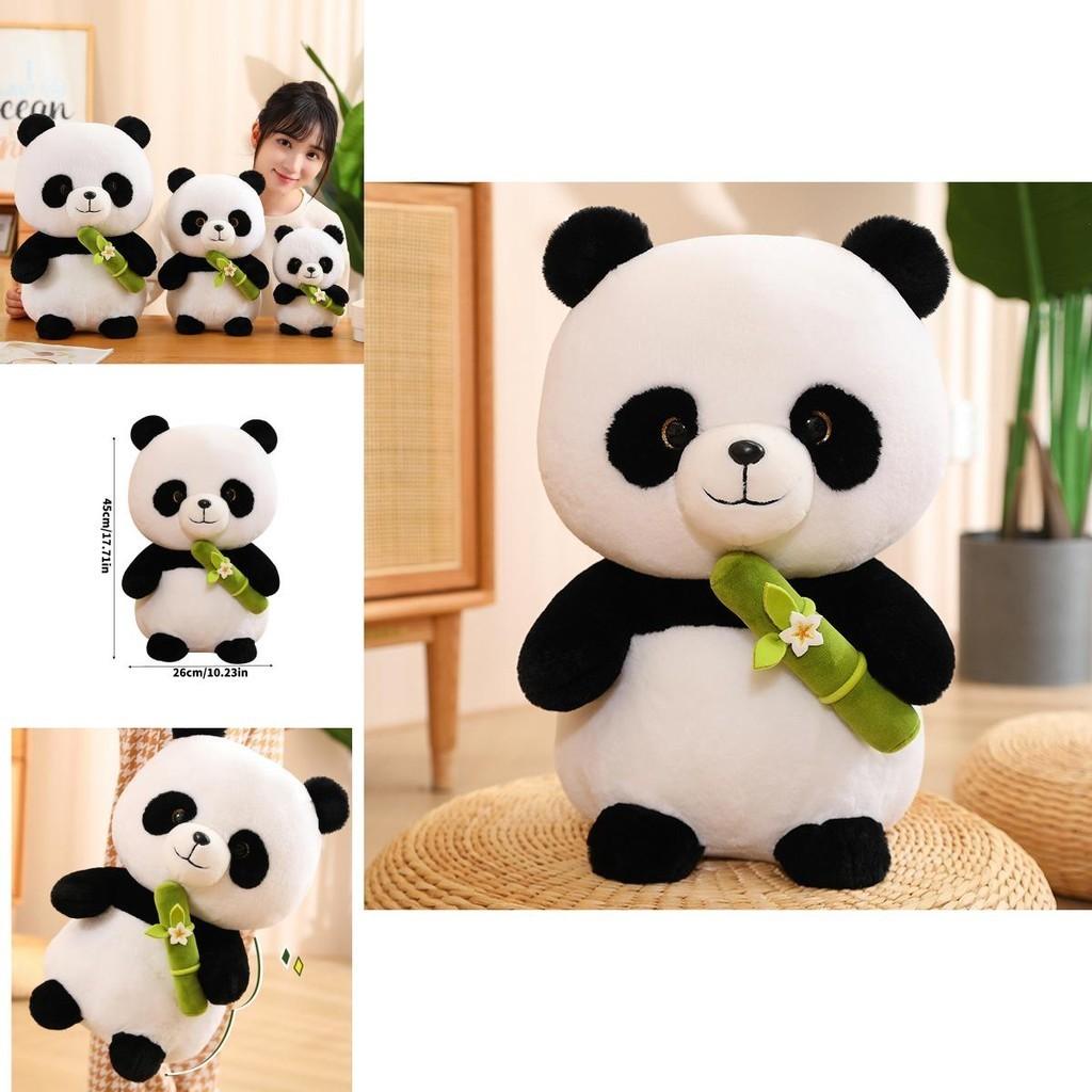 Adorable Cartoon Panda Plush Doll Toy With Short Fur And Pp Cotton Filling