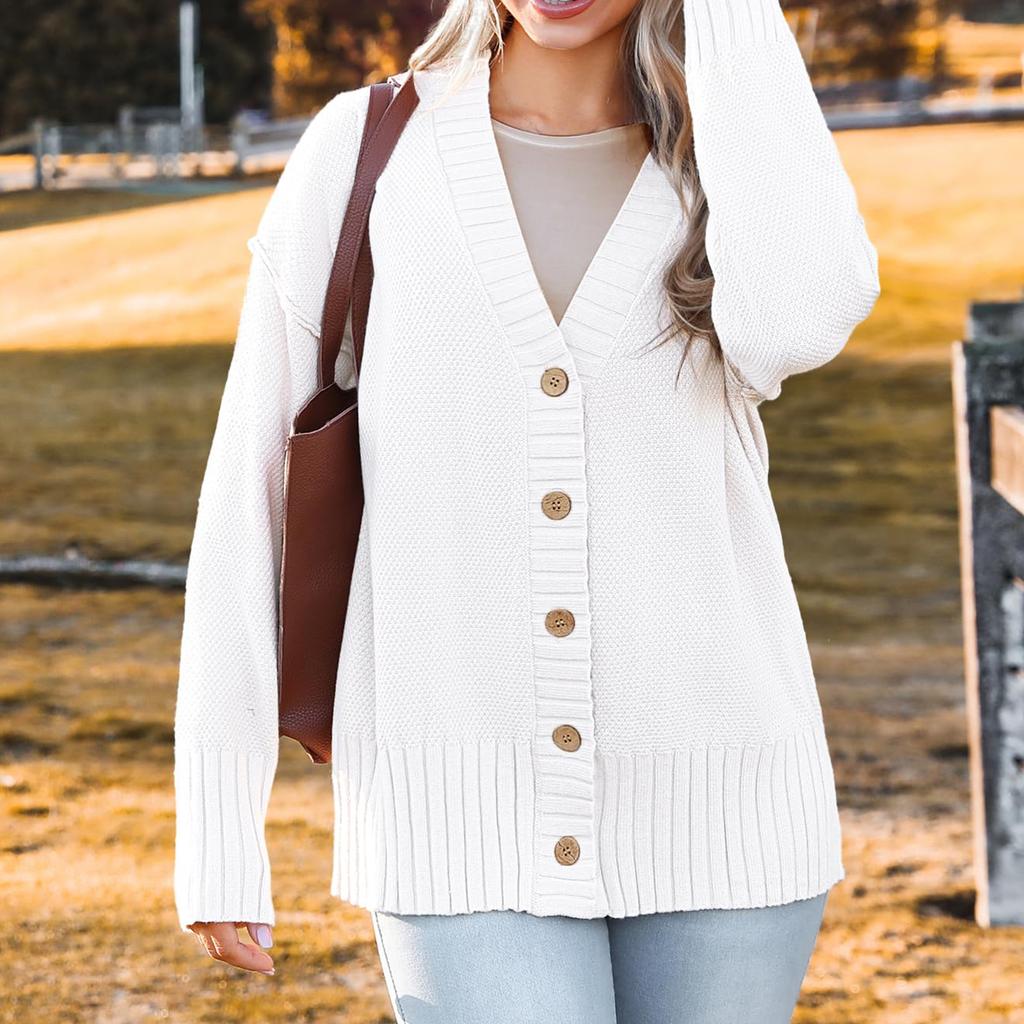 Women's Solid-color Fashionable Long-sleeved Top Cardigan