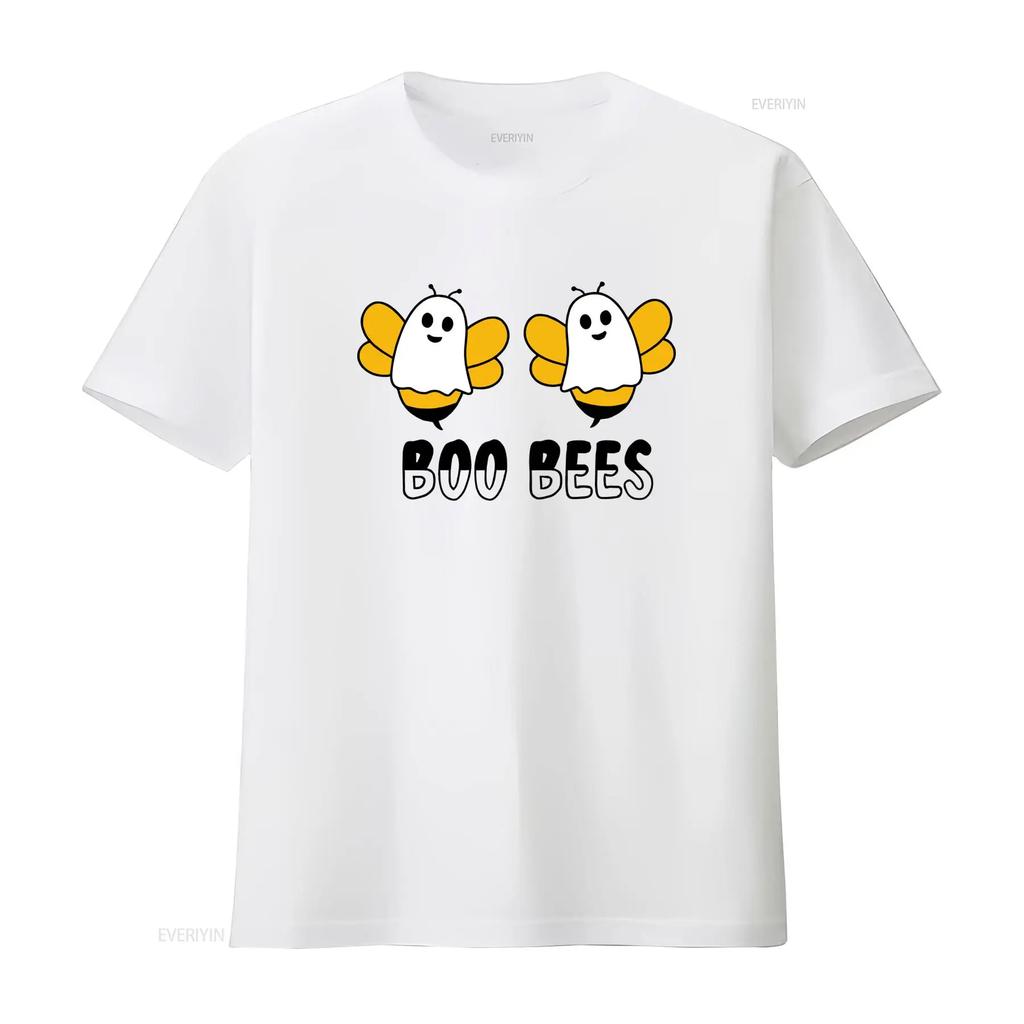 Halloween Süß Lustig Geist Boo Bienen T-Shirt Humorvoller Aufdruck Für Festlichen Spaß Vintage Oberteil Für Den Alltag Lässig