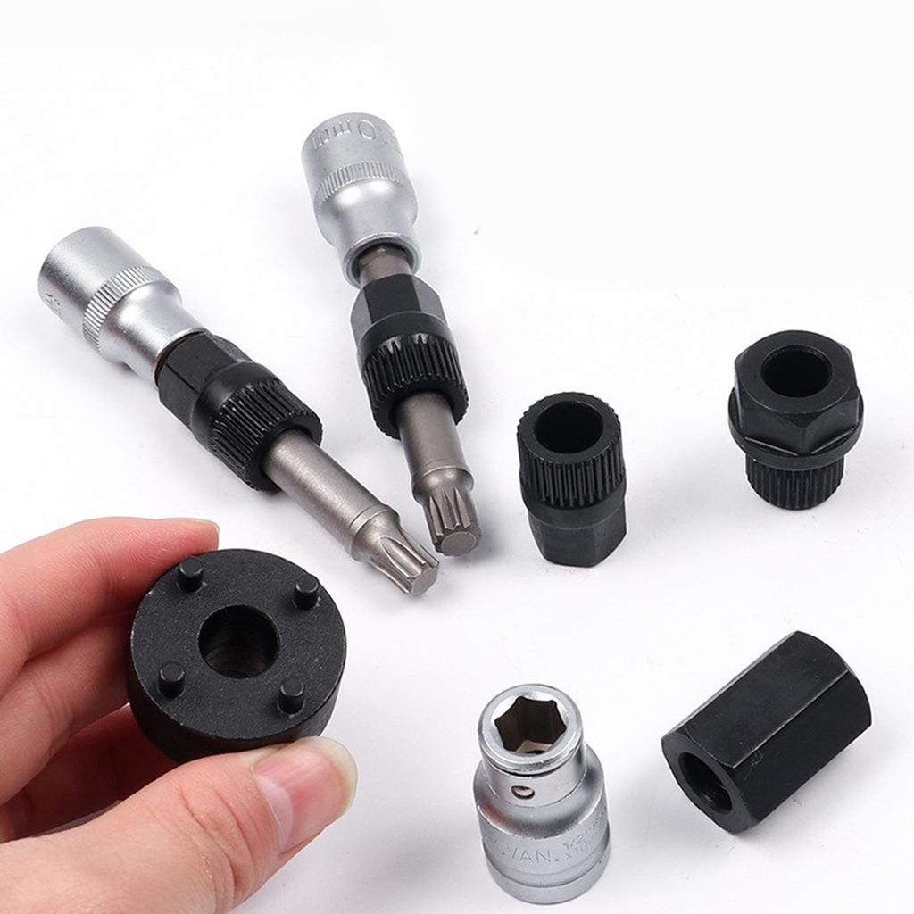 Industrial Grade Tool Automotive Alternator Pulley Tool Set for Car Owners Install & Remove Alternator Pulleys