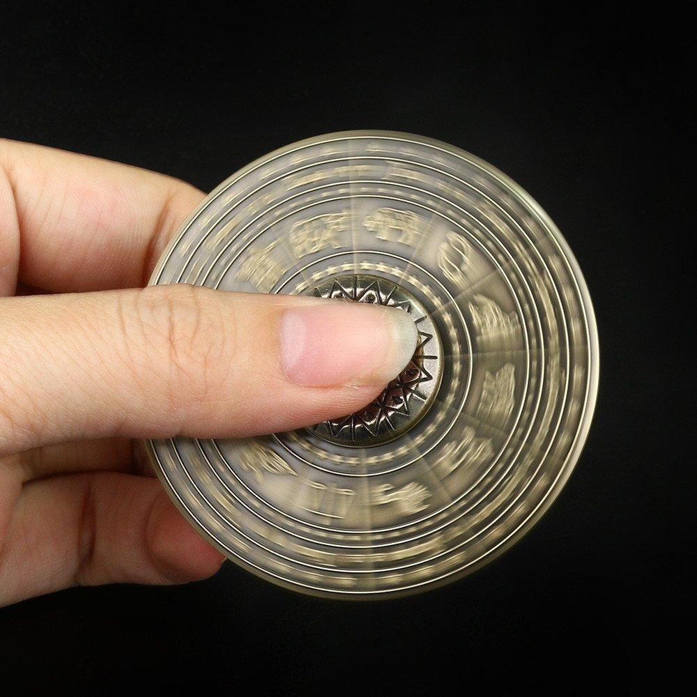 Full Metal 12 Constellation Fingertip Spinner Engraved Design Stress Relief Gyroscope For Adults - Focus Toy Finger Rotation