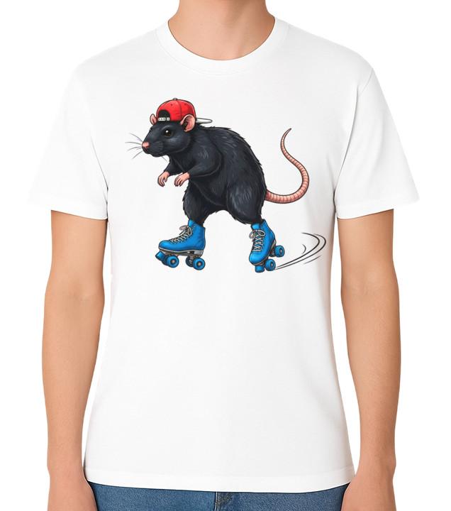 Cool Rat Roller Skating Graphic Skateboarding T-Shirt Funny Street Animal Tee S разноцветный