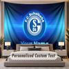 Custom Name Text Tapestry Schalke 04 FC Personalized Polyester Wall Tapestry For Bedroom And Room