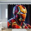 1pc MARVEL Iron for Man Shower Curtain with 12 Hooks - Vibrant Geometric Design, Polyester Fabric, Perfect for Home, Hotel, an