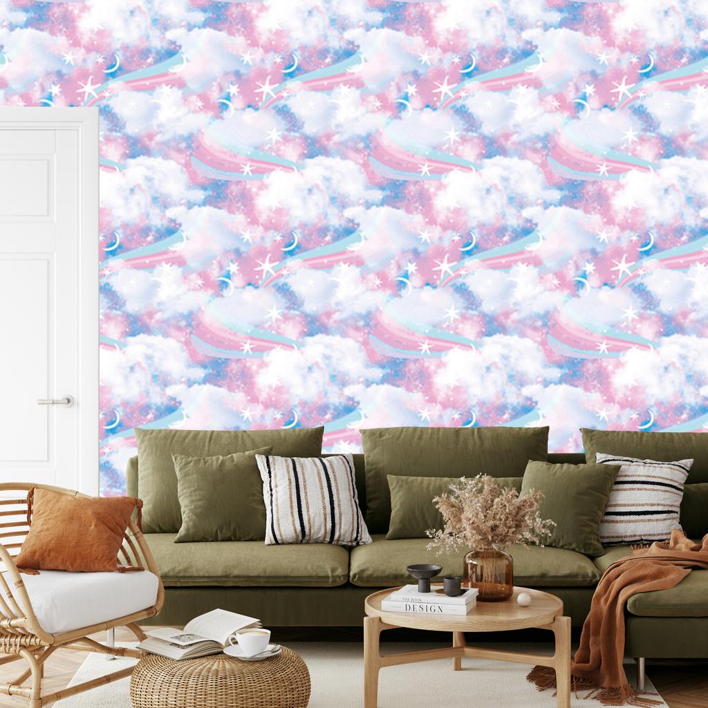Colorful Sky Clouds Wallpaper for Living Room and Bedroom 50x1000