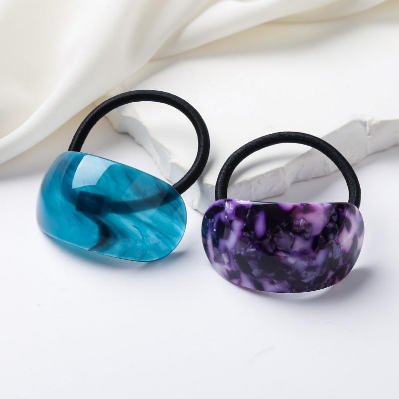 New Fashion  Acetate Hairties for Girls and Women White Blue Colors Rubber Elastic Hair Bands for Pony Hair