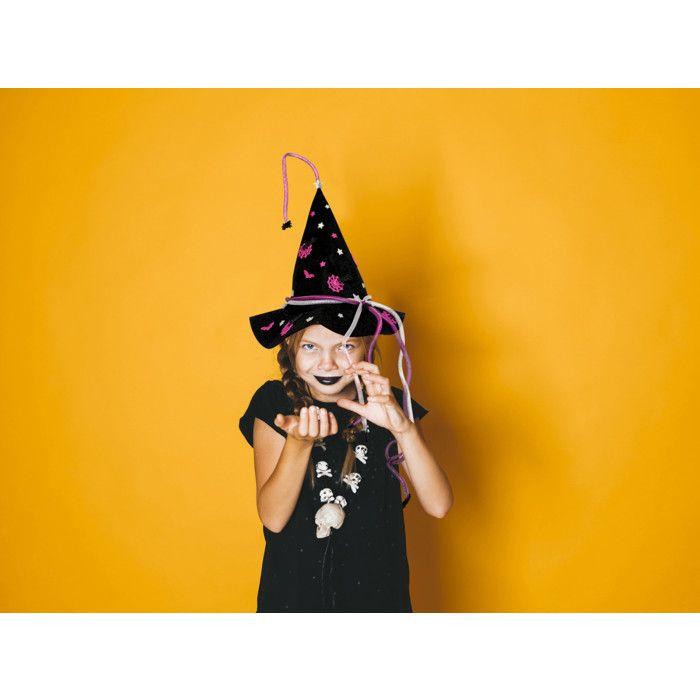 Kit - Multicolore - Chapeau de sorcière - Tissu pailleté - Pour enfants à partir de 3 ans - Mixte
