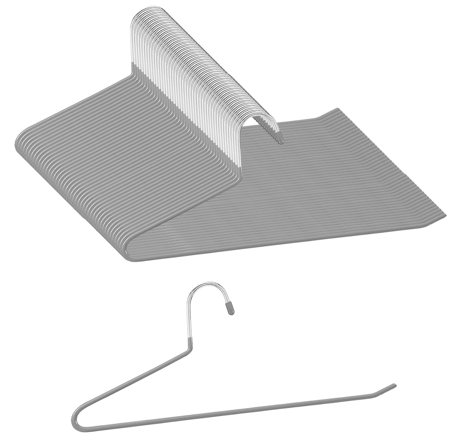

HOSUR Set of Trouser Hangers for Single and Long and Gray 50-Piece Non-Slip Slacks, Pants, Skirts, Non-Marking, Space-Saving, Durable, серый