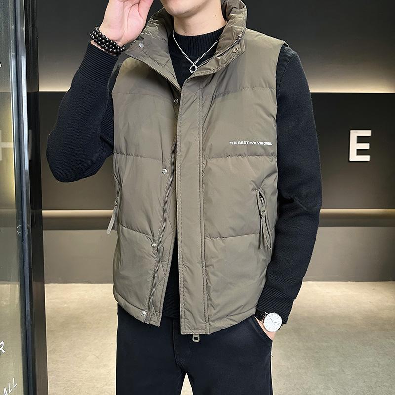 Style Down Vest Wear Light Casual Fashion Stand-Up Collar Men's Short Jacket