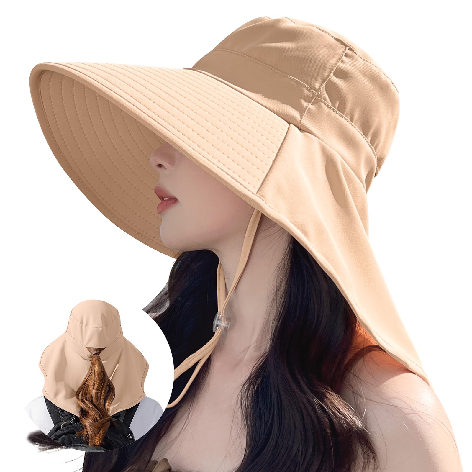 

UV Protection Hat for Women Extra Wide UV Protects Cooling Complete Sun Sunburn UV Slimming Sun UV Protection Chin Suitable for Farming Free [YUMISS]