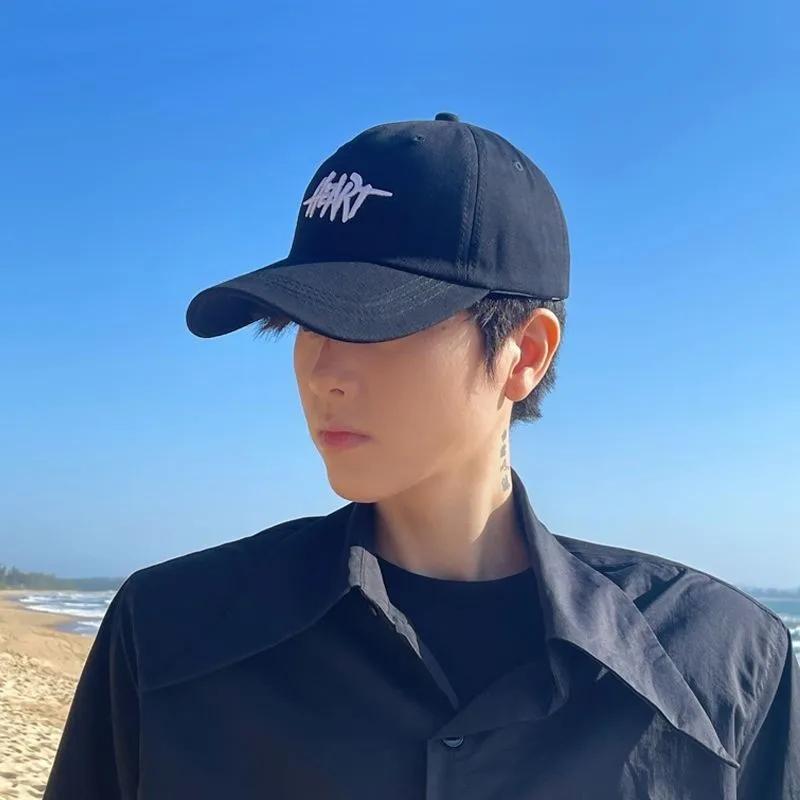 Versatile Hard-top Lettered Embroidered Baseball Cap With Sunscreen Breathable Deep-top Hip-hop Street Caps
