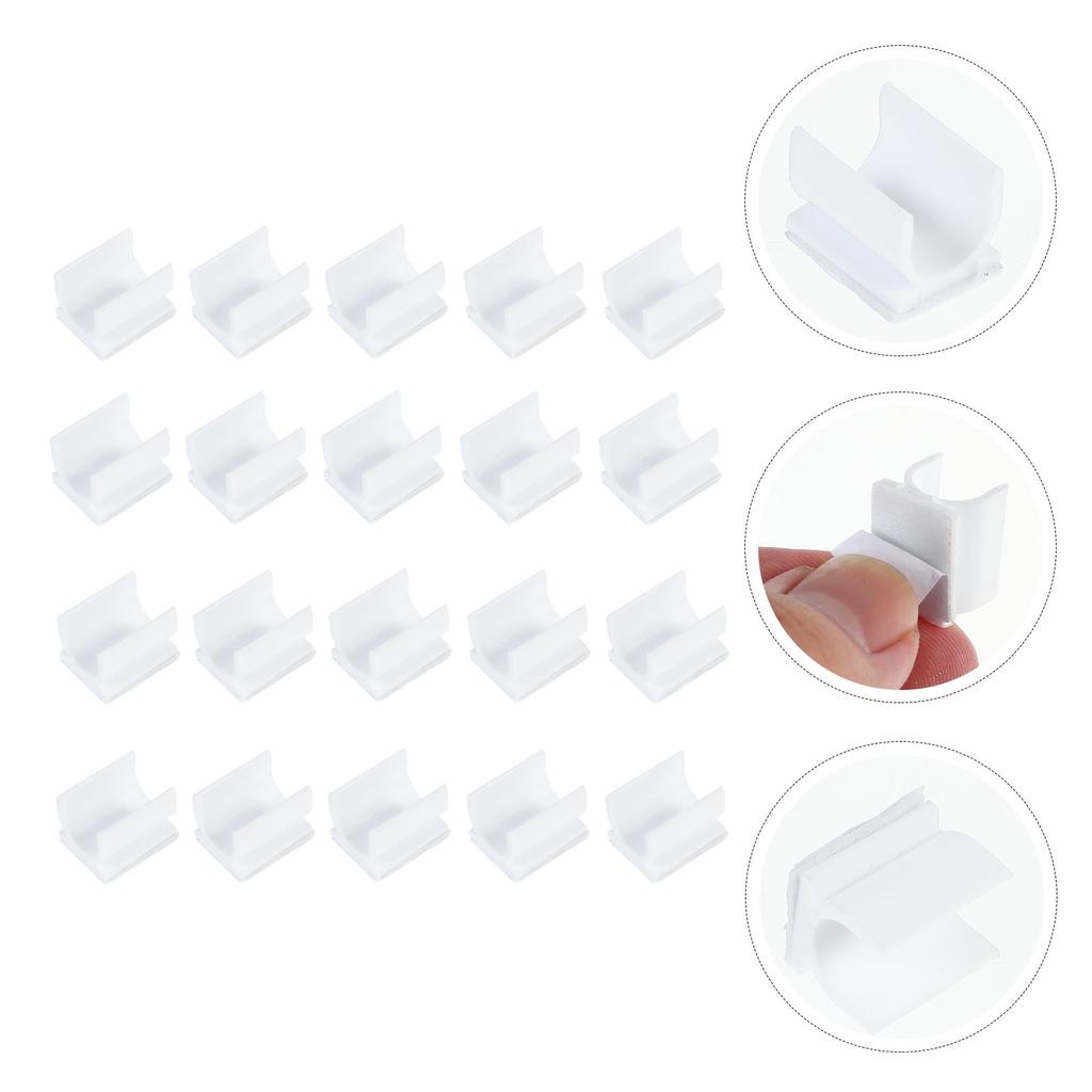 100 Pcs Pen Clip Buckle Whiteboard Holders for Notebook Pencil Clips Adhesive Desk Plastic Bracket