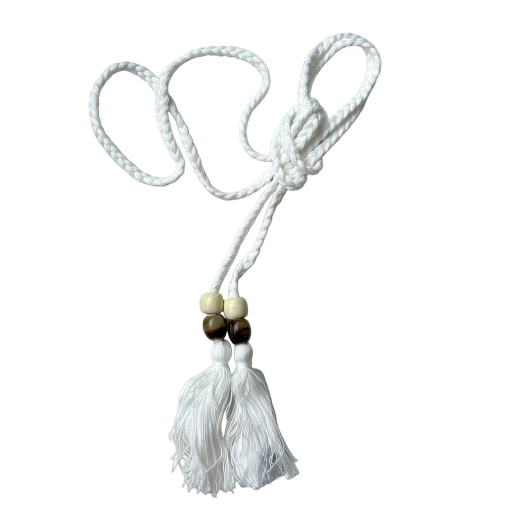 Bohemian Styles Waist Rope for Women Cotton Rope Belt with Wooden Bead Detailing for Vacation and Everyday Wear