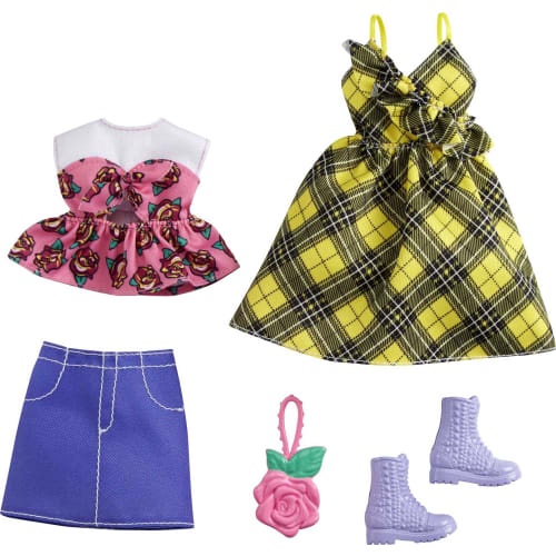 Barbie Fashion 2 Pack Rose & Yellow [Dress Accessories for Dress Up Dolls] [Dedicated Storage Case Included] [Ages 3+] GRC83