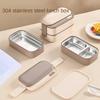 304 Stainless Steel Lunch Box 2 Layers Divided Microwavable Bento Box for Students Office Worker Portable Sealed Food Containers