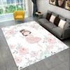Simpatica ragazza ballerina ballerina cartone animato, tappeto per la casa, soggiorno, camera da letto, divano, zerbino, tappetino antiscivolo per bambini
