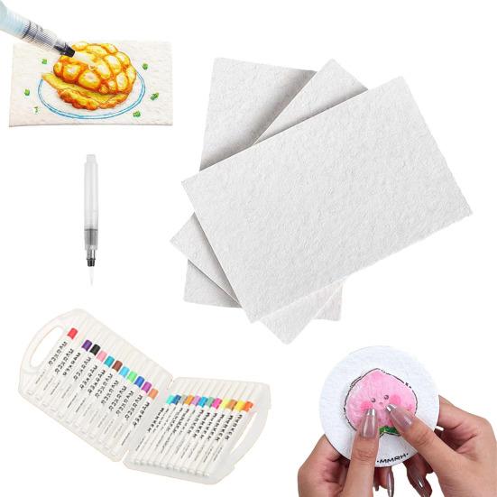 Magic Foam Texture Painting Kit 3D Drawing Magic Canvas Sponge with Water Brush Puffy Popcorn Painting Kit DIY Bubble Drawing Pens Art Supplies