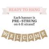 Pre-strung Welcome Banner - No DIY - Gold Glitter Welcome Banner - Pre-strung On 6 Ft Strand - Classroom, Office, Front Door, Baby & Bridal Showers