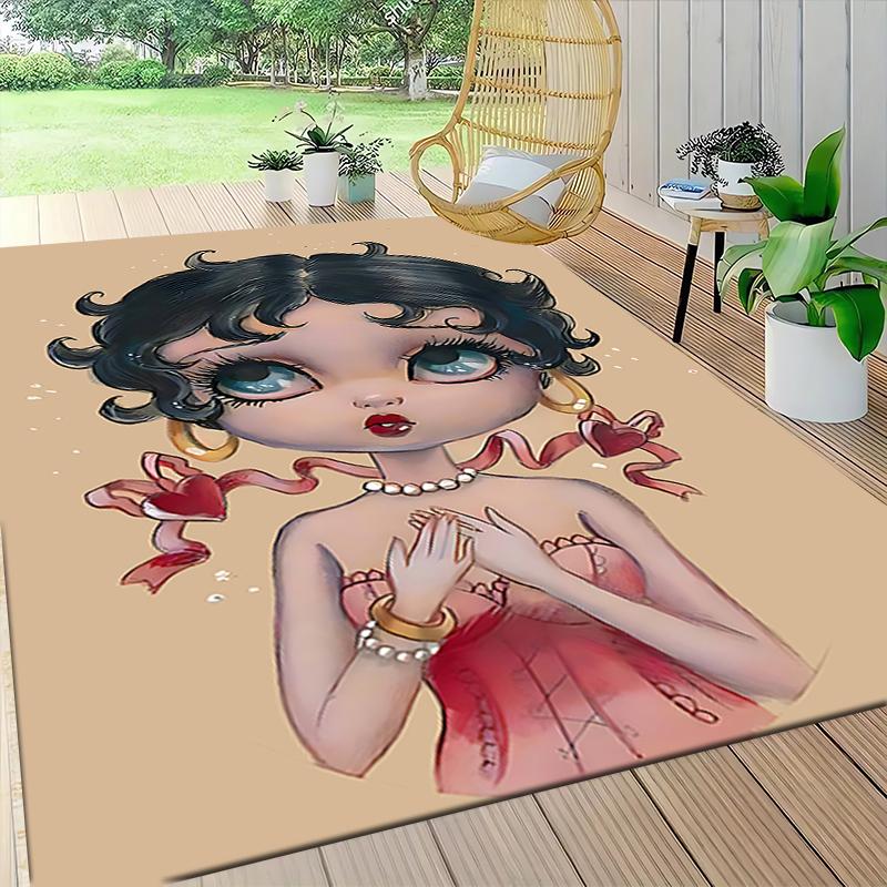 1Pc Betty Boop Dress Carpet Rug Customizable Soft Washable Antislip Home Living Room Sofa Mats Personalized Rug 09176